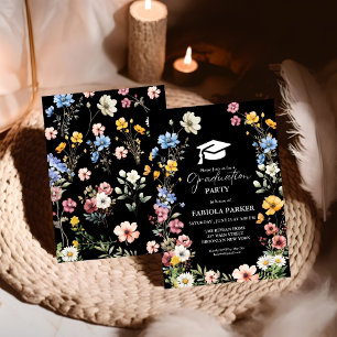 Invitación Elegante jardín de flores silvestres de primavera