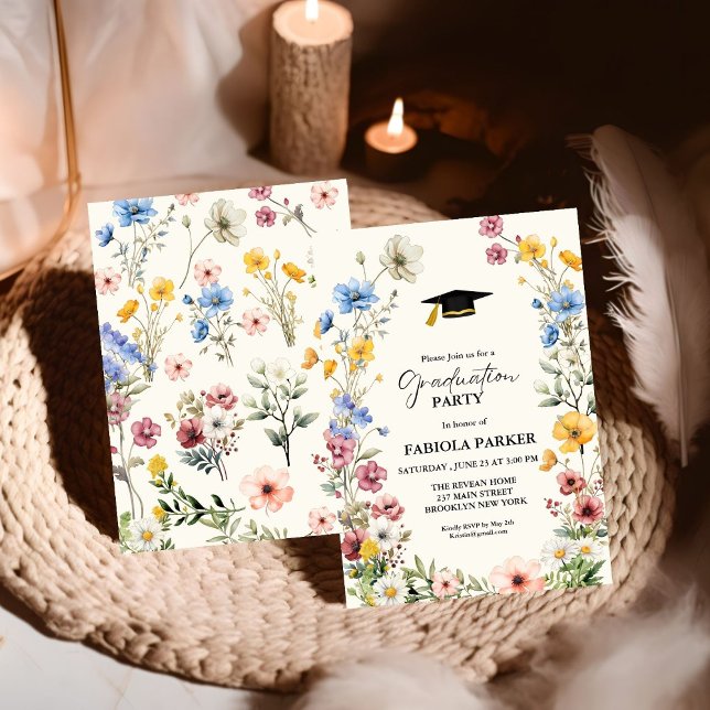 Invitación Elegante jardín de flores silvestres de primavera (Subido por el creador)