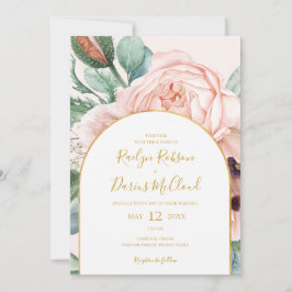 Invitación Elegante Jardín Floral | Boda Casual del Arco Past