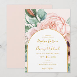Invitación Elegante Jardín Floral | Boda Casual del Arco Past