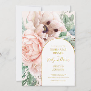 Invitación Elegante Jardín Floral Cena de ensayo Pastel