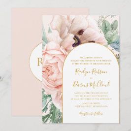 Invitación Elegante Jardín Floral Pastel Boda Tradicional