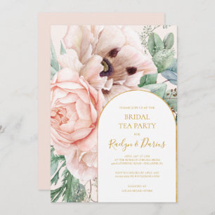 Invitación Elegante Jardín Floral   Pastel Bridal Tea Fiesta