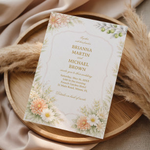 Invitación Elegante Jardín Floral Suave