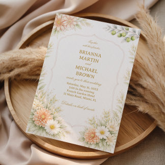 Invitación Elegante Jardín Floral Suave