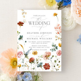 Invitación Elegante Jardín Flores Acuarela Floral Boda