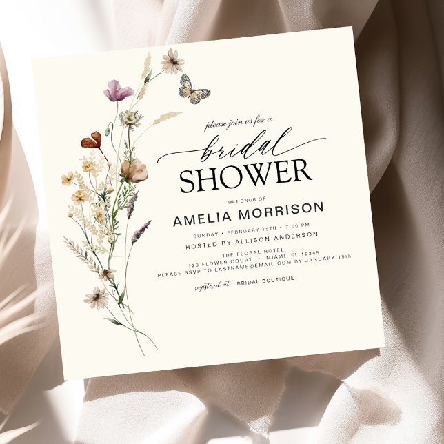 Invitación Elegante Jardín Flores Acuáticas Ducha Bridal En (Subido por el creador)