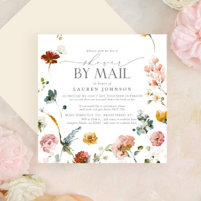 Invitación Elegante Jardín Flores Bridal Shower Mail (Subido por el creador)