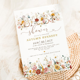 Invitación Elegante jardín Flores género Baby Shower neutral
