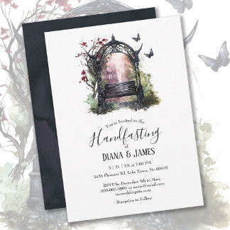 Invitación Elegante Jardín Gótico Bench Manejo Floral