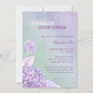Invitación Elegante Jardín Hydrangeas Fiesta de Jubilación