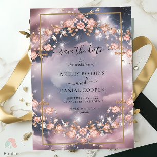 Invitación Elegante Jardín Místico Floral Salvar La Fecha