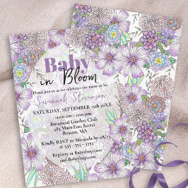 Invitación Elegante jardín morado flores bebé en flor