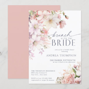 Invitación Elegante jardín rosa Flor Bridal Shower Invitati