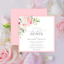 Elegante jardín rosado Flores Bridal Shower