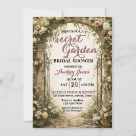 Invitación Elegante Jardín Secreto Floral Despedida de Solter