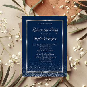 Invitación Elegante Jubilación de Confetti de la Armada de Ma
