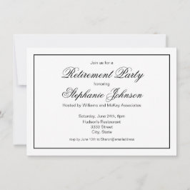 Invitación Elegante Jubilación Fiesta de escritura en blanco 