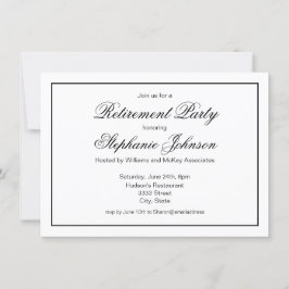 Invitación Elegante Jubilación Fiesta de escritura en blanco 