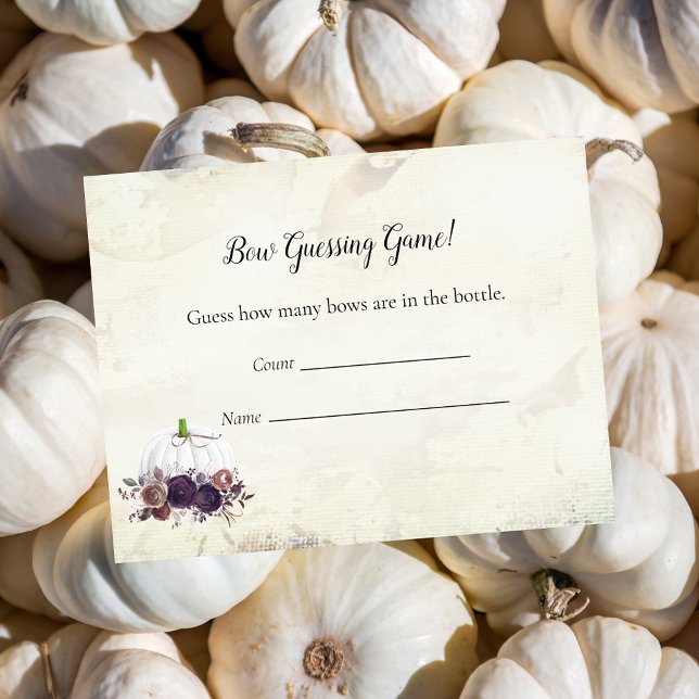 Invitación Elegante juego de Baby Shower de calabaza blanca (Subido por el creador)