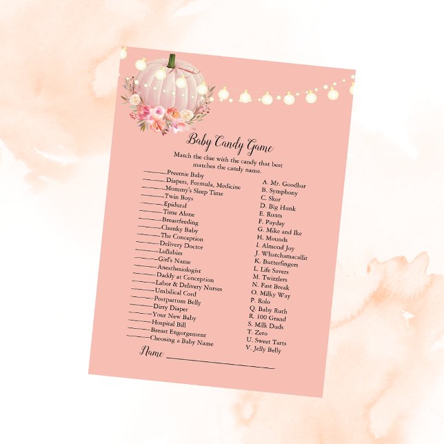 Invitación Elegante juego de Baby Shower de calabaza para beb (Subido por el creador)