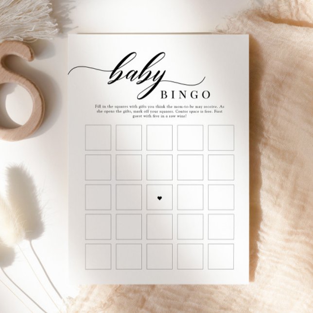 Invitación Elegante juego de bingo de Baby Shower con guión c (Subido por el creador)