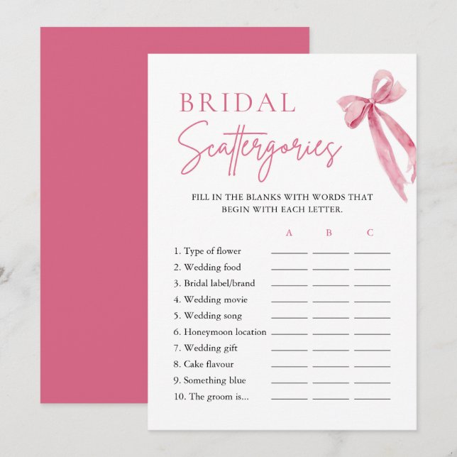 Invitación Elegante juego de dispersión de novias Rubor Pink  (Anverso / Reverso)