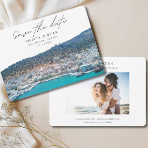 Invitación Elegante Kalymnos Boda Grecia salva la fecha