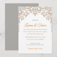 Invitación elegante | Kate (Naranja y gris)