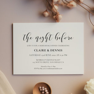 Invitación Elegante La cena de ensayo de la noche anterior