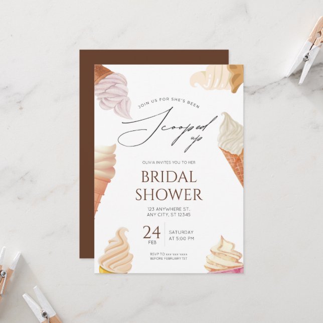 Invitación Elegante, la han sacado de la ducha de novia (Anverso/Reverso In Situ)