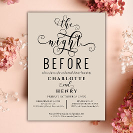 Invitación Elegante La Noche Antes de la Cena de Ensayo de Bo