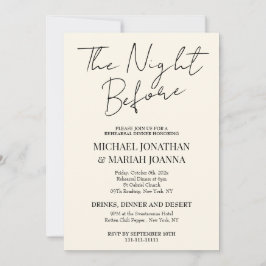 Invitación Elegante La Noche Antes De La Cena De Ensayos