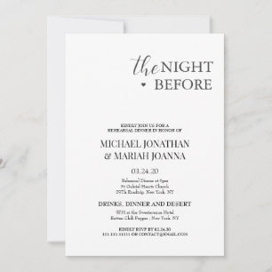 Invitación Elegante La Noche Antes De La Cena De Ensayos