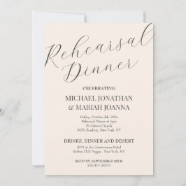 Invitación Elegante La Noche Antes De La Cena De Ensayos