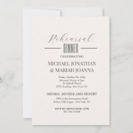 Invitación Elegante La Noche Antes De La Cena De Ensayos