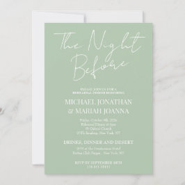 Invitación Elegante La Noche Antes De La Cena De Ensayos