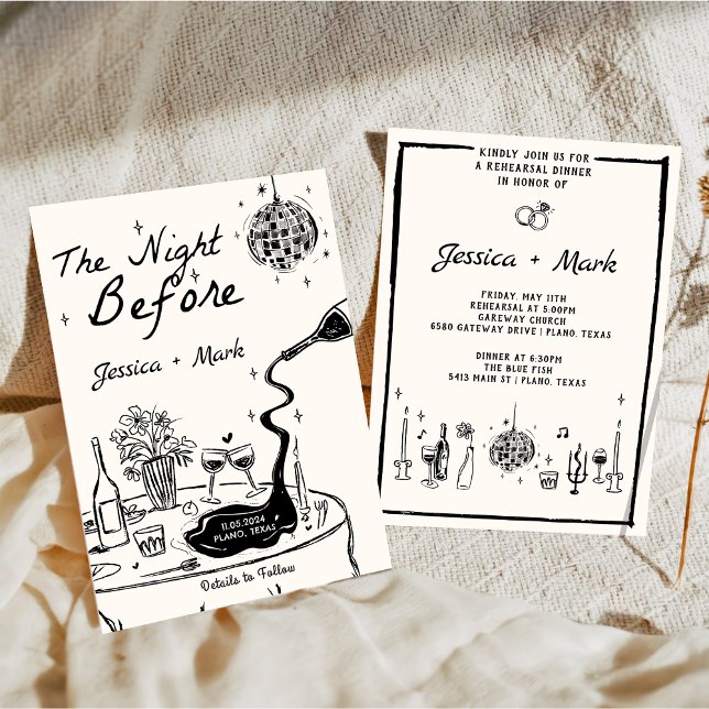 Invitación Elegante La Noche Antes Del Ensayo De Boda (Subido por el creador)