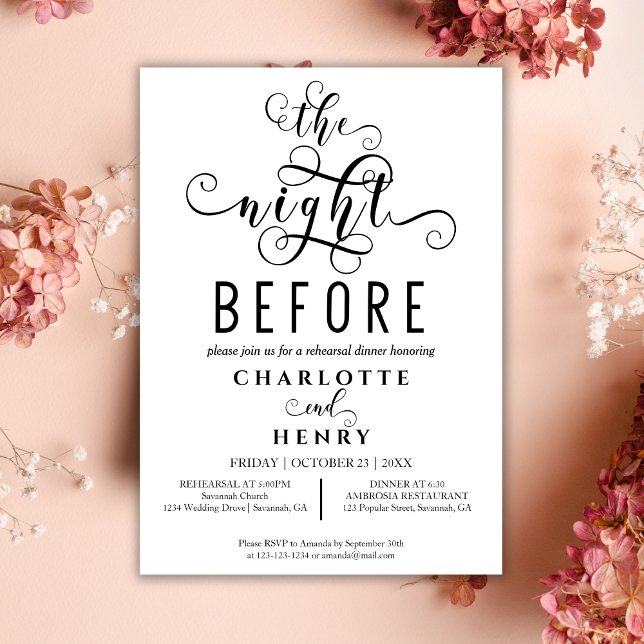 Invitación Elegante La Noche Antes Del Ensayo De Boda (Subido por el creador)