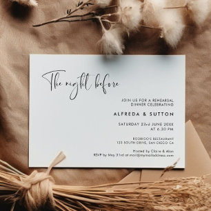 Invitación Elegante La noche antes del ensayo de la cena