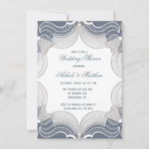 Invitación Elegante Lace En La Ducha De Boda De Gradiente Azu