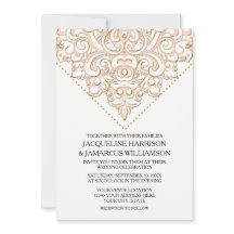 Elegante Lace Scroll Swirl Moderno Boda simple