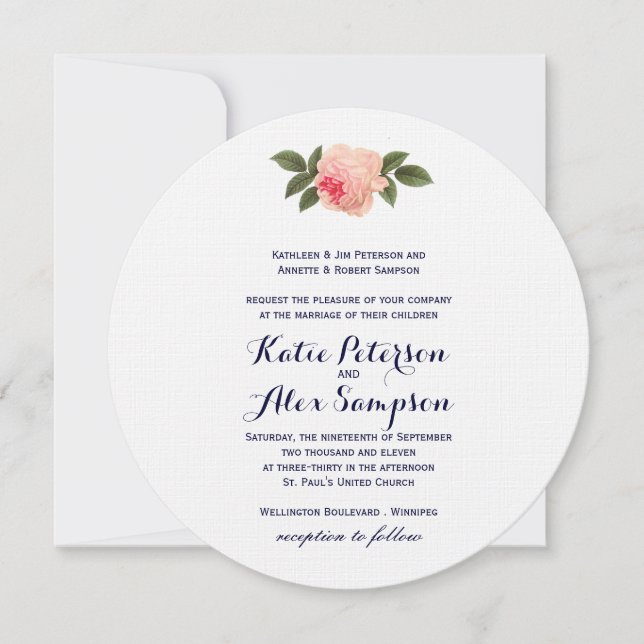 Invitación elegante lamentable de la boda del (Anverso)