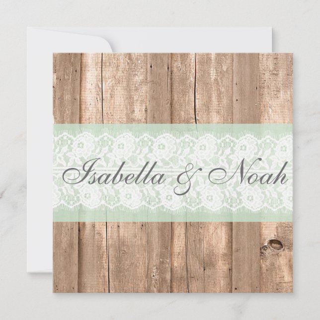 Invitación elegante lamentable de madera de la (Anverso)
