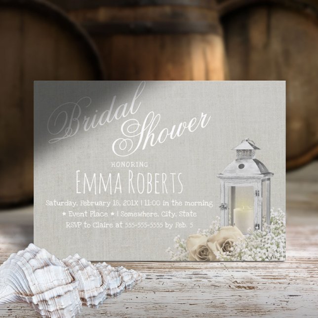 Invitación Elegante Lantern e Ivoy Rosa Floral Bridal Shower (Subido por el creador)