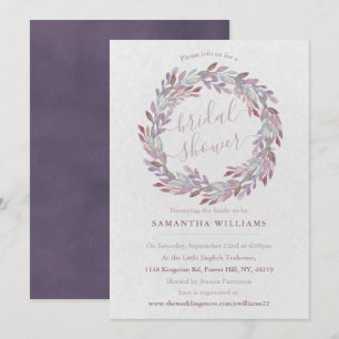 Invitación Elegante Laurel Wreath Bridal Shower