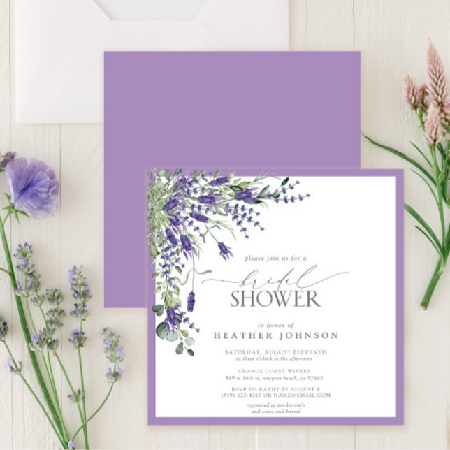 Invitación Elegante Lavanda Acuarela Bridal Shower Invitati (Subido por el creador)