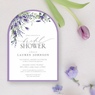 Invitación Elegante Lavanda acuarela Floral Bridal Ducha