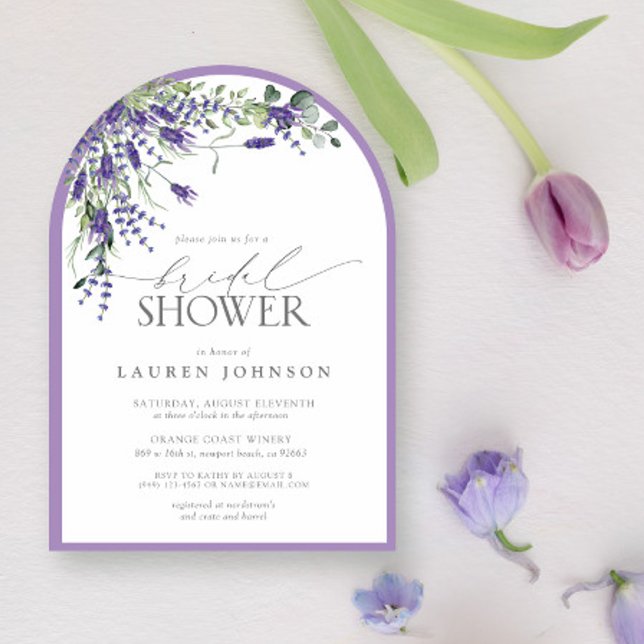 Invitación Elegante Lavanda acuarela Floral Bridal Ducha (Subido por el creador)