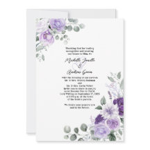 Elegante Lavanda Boda de acuarela morado floral